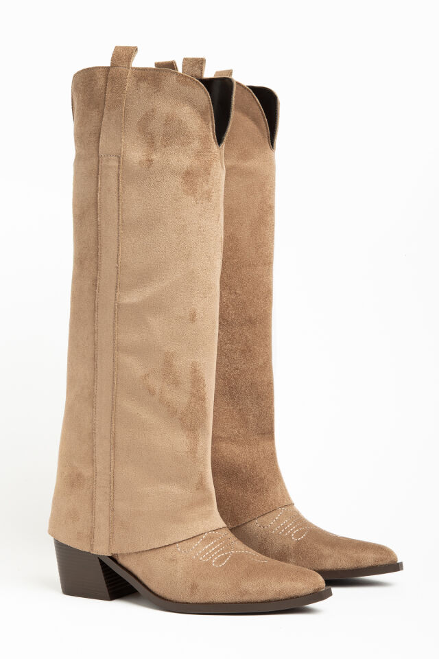Vizon Mat Süet Düz Pantolon Western Çizme 2323 39