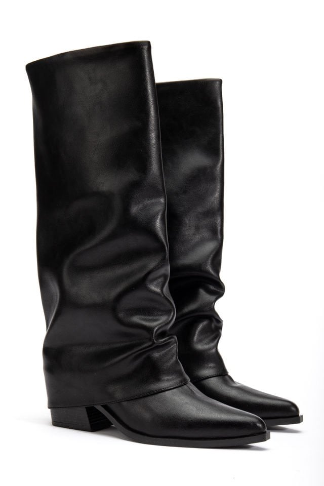 Siyah Mat Deri Pantolon Western Çizme 6515