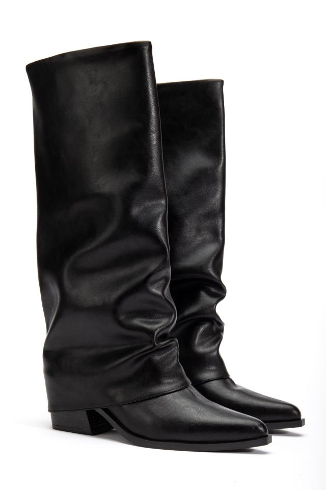 Siyah Mat Deri Pantolon Western Çizme 6515