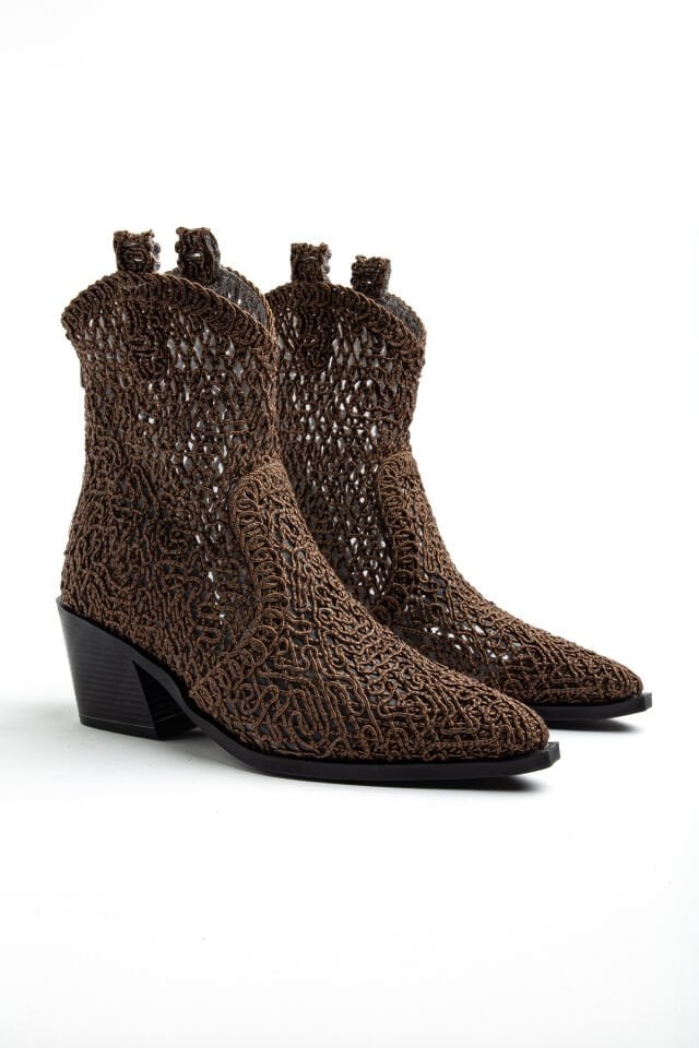 Kahve Dantel Western Kovboy Bot 8110