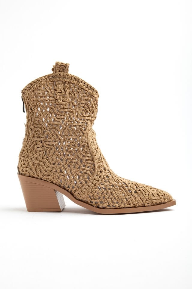 Camel Örgü Fermuarlı Western Kovboy Bot 3390