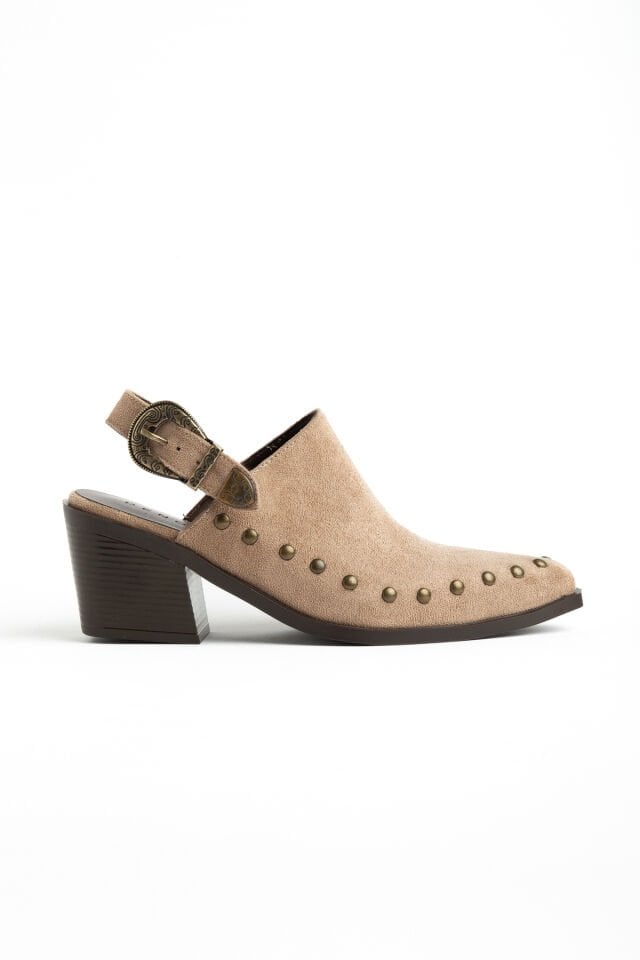 Vizon Süet Pim Detay Arkası Açık Sandalet 2745