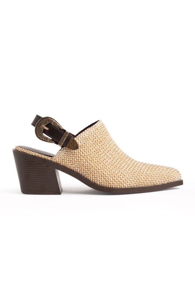 Hasır Bej Arkası Açık Sandalet 1911