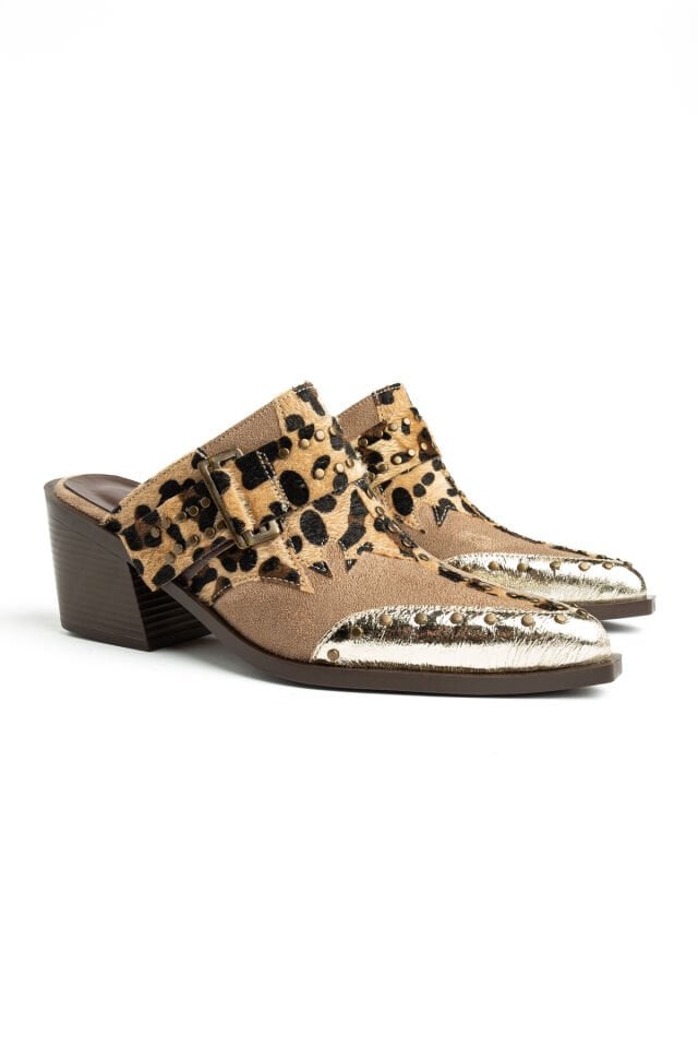 Vizon Leopar Mat Süet Pim Detay Detay Terlik 7777 39
