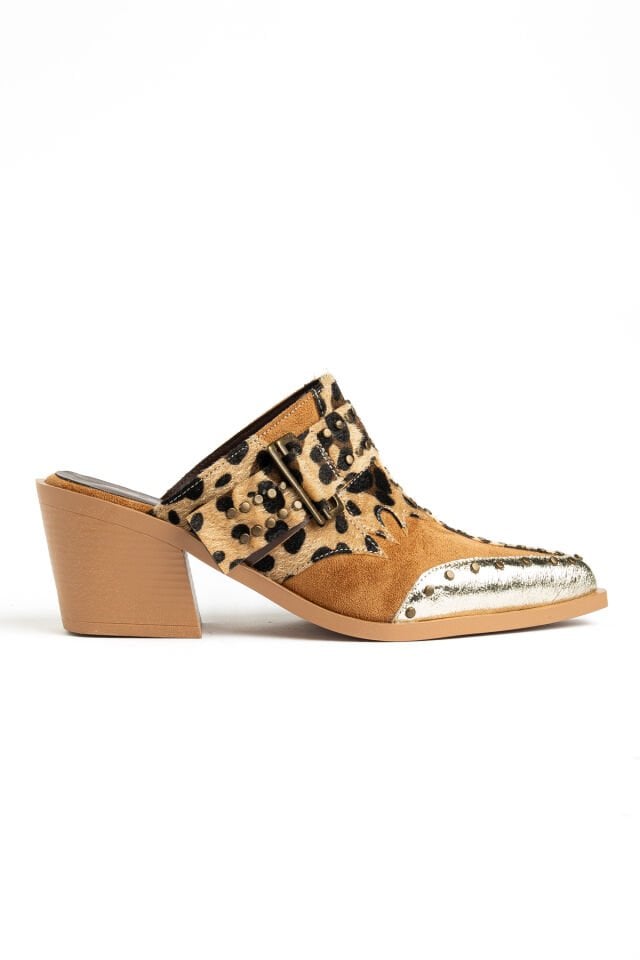 Taba Leopar Mat Süet Pim Detay Detay Terlik 7777