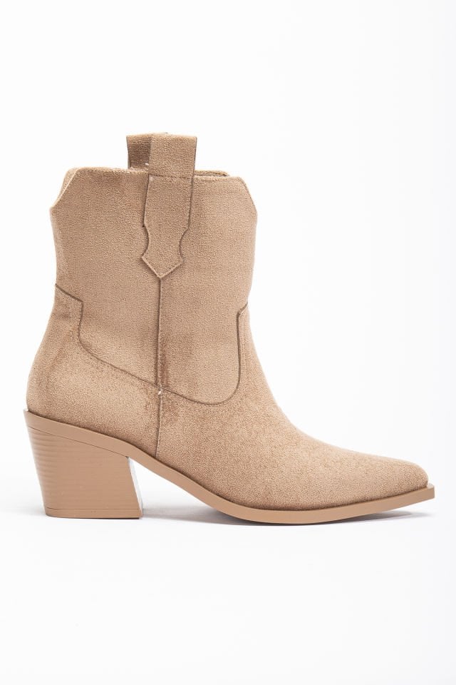 Vizon Mat Süet Western Kovboy Kısa Bot 7070 39