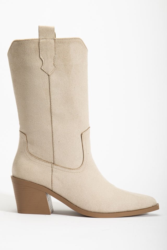 Bej Mat Süet Western Kovboy Ara Boy Bot 8080 39