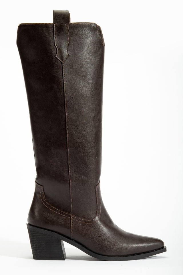 Acı Kahve  Mat Deri Western Kovboy Düz Çizme 9191 39