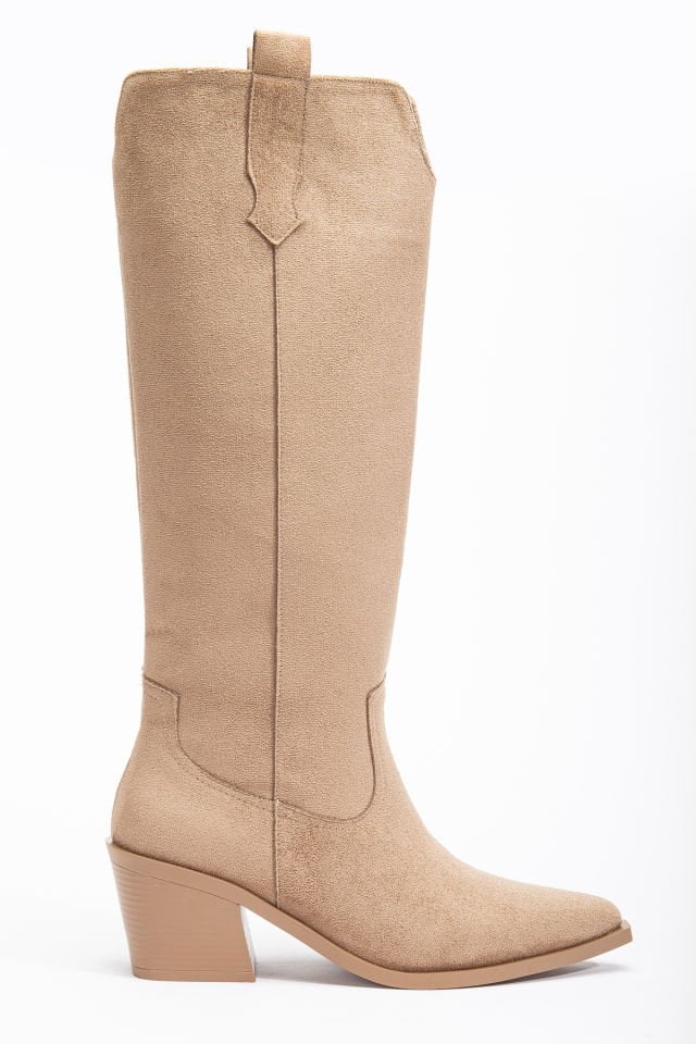 Vizon Mat Süet Western Kovboy Düz Çizme 9191 39