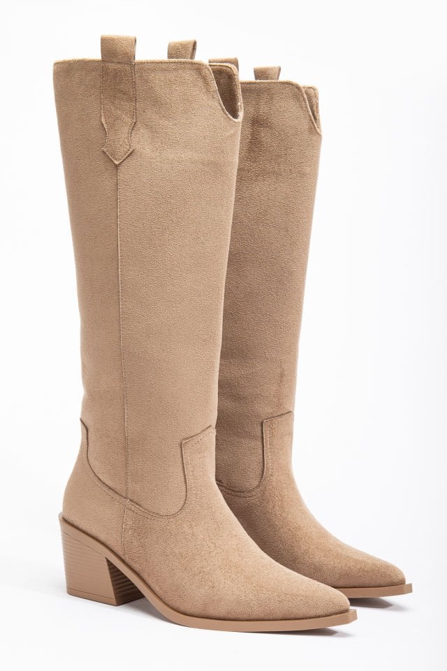 Vizon Mat Süet Western Kovboy Düz Çizme 9191 39