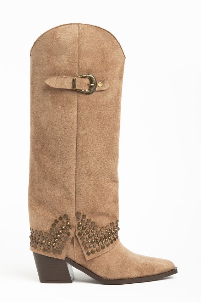 Vizon Mat Süet Trok Detay Pantolon Western Çizme 2680 39